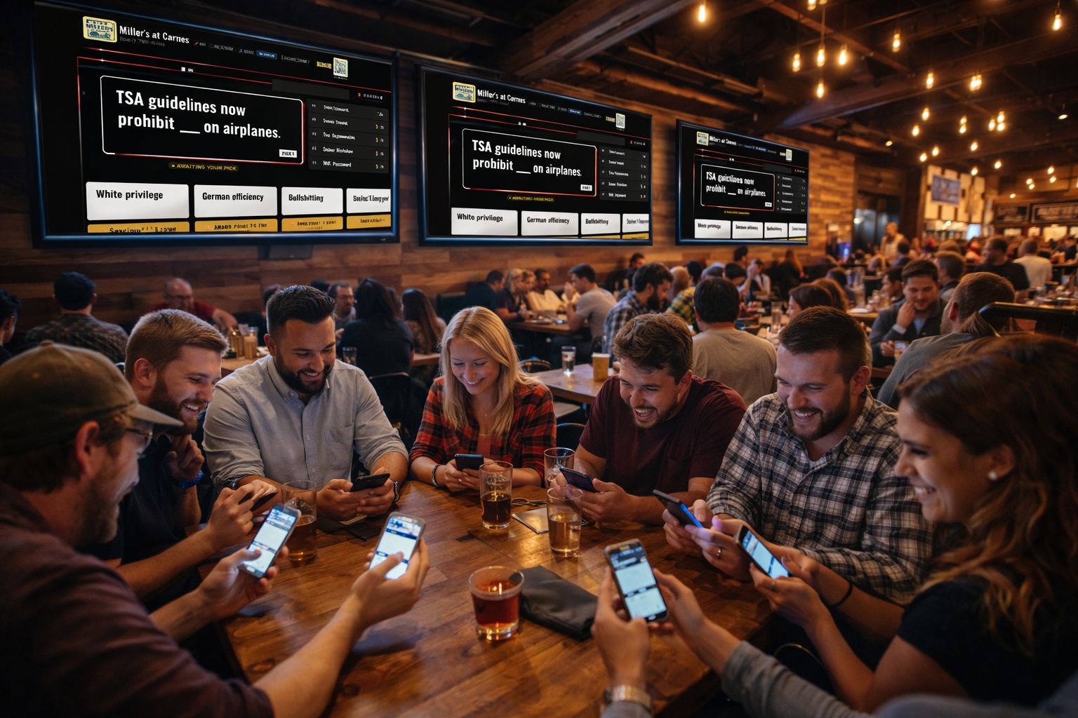 Bar and brewery crowd playing the adult edition